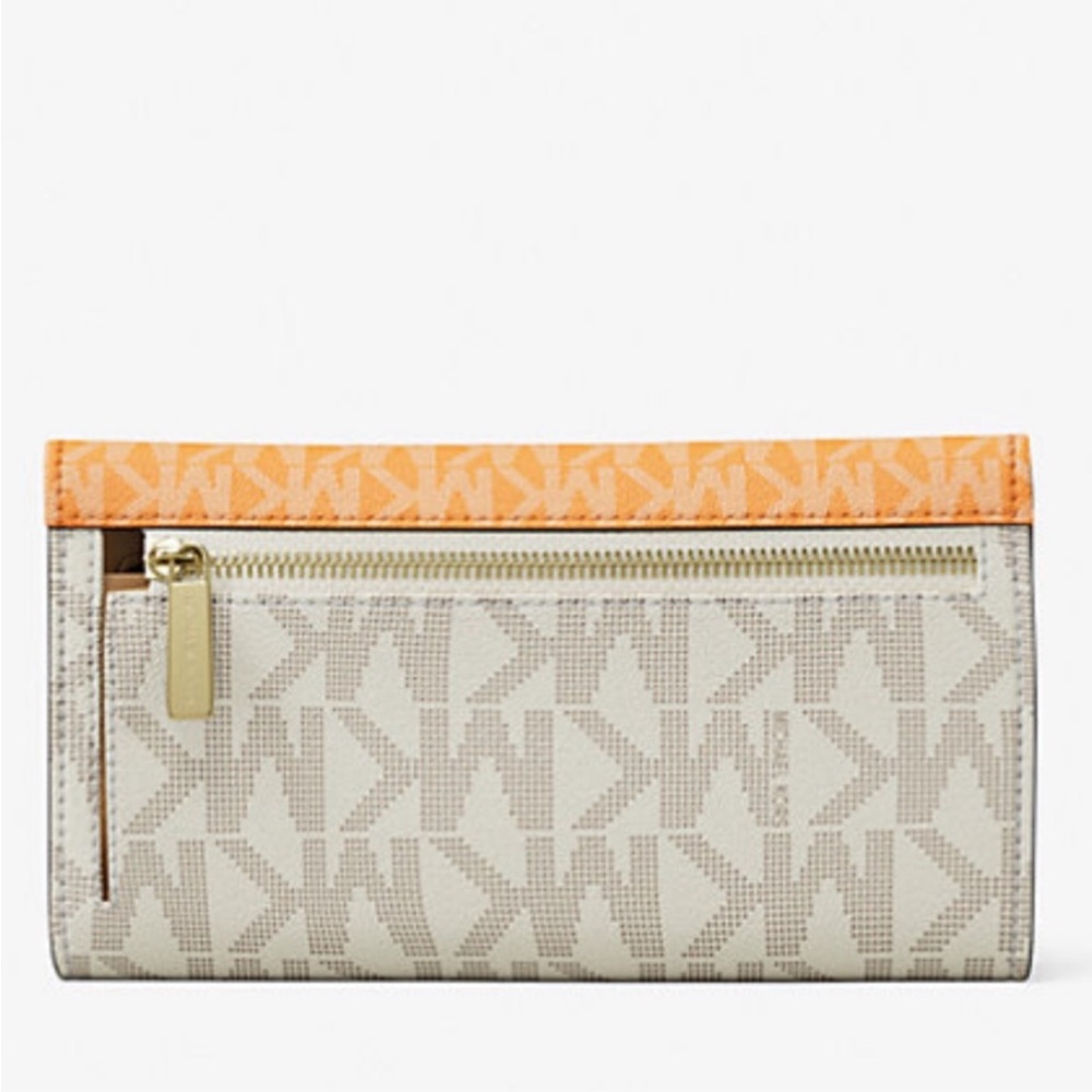 MICHAEL KORS Jet Set Large Signature Logo TriFold Wallet POP ORANGE MULTI
NWT - Picture 3 of 4